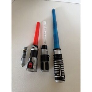 Star Wars Lightsaber Toy Lot 2002 M&M's General Mills Red Blue Promo